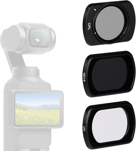 3pcs HD ND16 CPL UV Filters for DJI Osmo Pocket 3, Magnetic Filter Optical Glass Polarising Neutral Density Filter with Aluminum Alloy Frame for DJI Osmo Pocket 3 Creator Combo Accessories in Saudi Arabia
