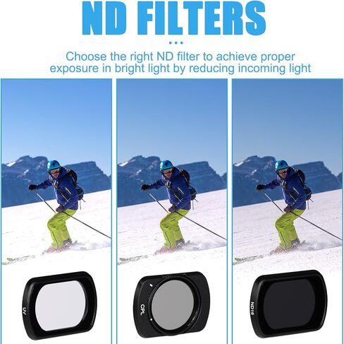 3pcs HD ND16 CPL UV Filters for DJI Osmo Pocket 3, Magnetic Filter Optical Glass Polarising Neutral Density Filter with Aluminum Alloy Frame for DJI Osmo Pocket 3 Creator Combo Accessories in Saudi Arabia