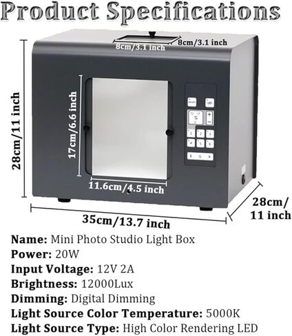 طقم مصابيح مصور المجوهرات ، مصدر مصباح LED متعدد الأوجه ، Mini Photography Studio Softbox لتصوير الكاميرا (L) in Kuwait