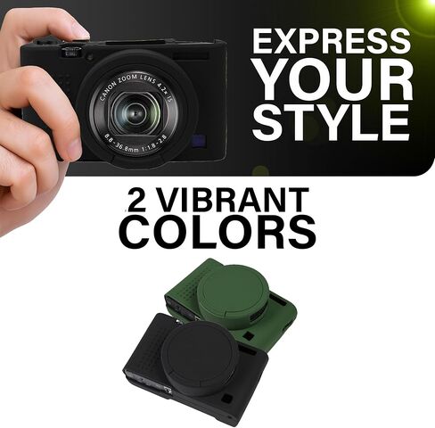 علبة السيليكون لكاميرا Sony RX100 VII ، غطاء واقعي ناعم مع قبضة مضادة للانزلاق وحماية العدسة للكاميرا الرقمية DSC-RX100 VII ، مقاومة للخدش (أسود) in Kuwait