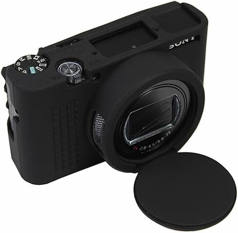علبة السيليكون لكاميرا Sony RX100 VII ، غطاء واقعي ناعم مع قبضة مضادة للانزلاق وحماية العدسة للكاميرا الرقمية DSC-RX100 VII ، مقاومة للخدش (أسود) in Kuwait