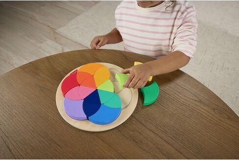 Fisher-Price Wood Wood Wood School Color Wheel Puzzle ، 19 قطعة خشبية للعب الخيول ، أطفال ما قبل المدرسة الذين تتراوح أعمارهم بين 3 سنوات in Saudi Arabia
