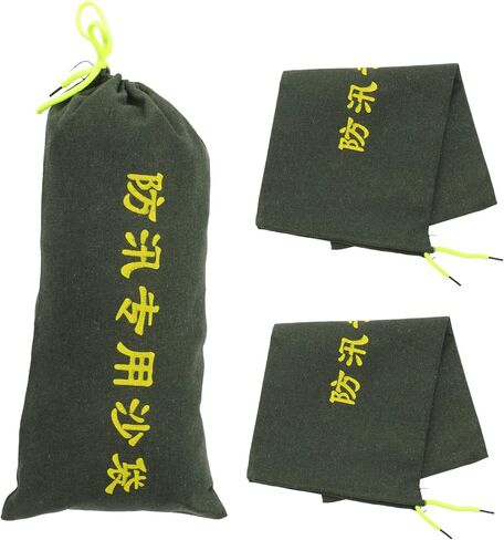 NUOBESTY 3Pcs Heavy Duty Flood Protection Sandbags Durable Drawstring Flood Barriers for Home Garage Basement Water Control for Emergency Flood Control in Saudi Arabia