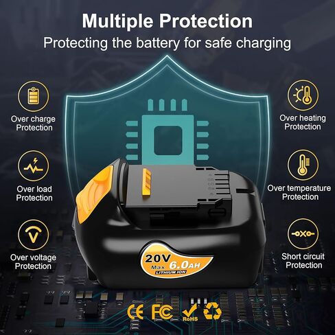 4 عبوات بطاريات ليثيوم أيون ، استبدال بطارية DeWalt 20V كحد أقصى ، متوافقة مع شواحن وأدوات البطارية DeWalt 20 فولت in Kuwait