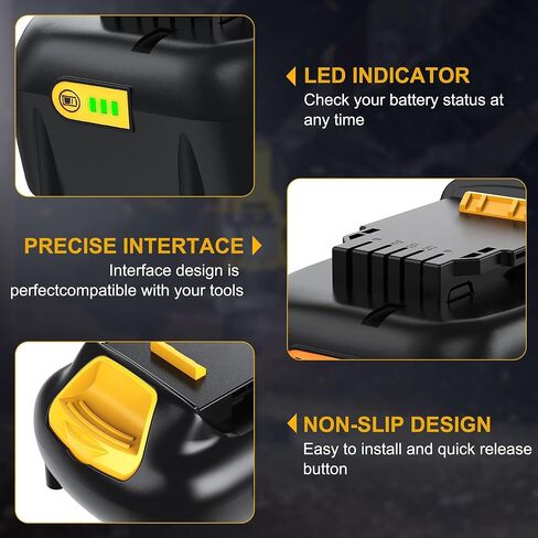 4 عبوات بطاريات ليثيوم أيون ، استبدال بطارية DeWalt 20V كحد أقصى ، متوافقة مع شواحن وأدوات البطارية DeWalt 20 فولت in Kuwait