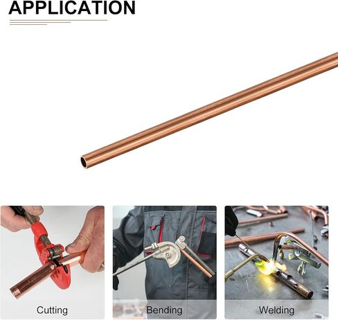 أنبوب نحاسي DTGN 7.5 مم × 0.5 مم × 300 مم (ODxWall TxL) - 4 عبوات - جيد لإطار ديكور DIY لمعدات الآلات - أنابيب معدنية مستديرة in Saudi Arabia
