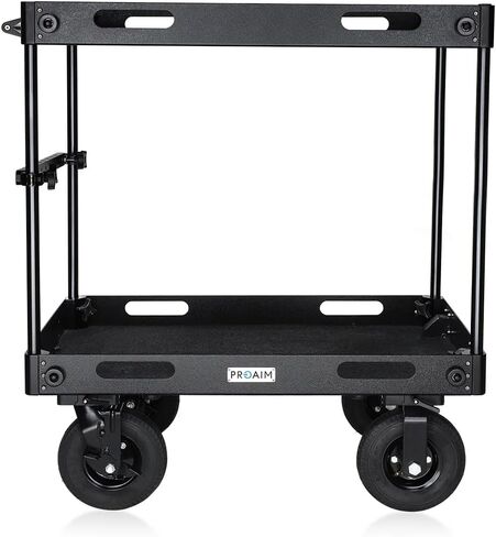 PROAIM Bowado Pro 36" 3-Shelf Video Production Camera Cart for Photographer, Videomaker & Filmmaker. 200kg/440lb Payload. DIT/Sound/Lighting Storage Cart. Packs Down to Rollable Case in Saudi Arabia