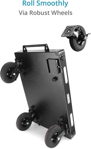 PROAIM Bowado Pro 36" 3-Shelf Video Production Camera Cart for Photographer, Videomaker & Filmmaker. 200kg/440lb Payload. DIT/Sound/Lighting Storage Cart. Packs Down to Rollable Case in Saudi Arabia
