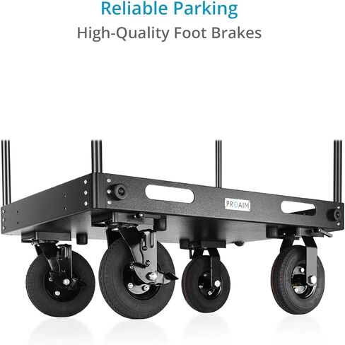 PROAIM Bowado Pro 36" 3-Shelf Video Production Camera Cart for Photographer, Videomaker & Filmmaker. 200kg/440lb Payload. DIT/Sound/Lighting Storage Cart. Packs Down to Rollable Case in Saudi Arabia