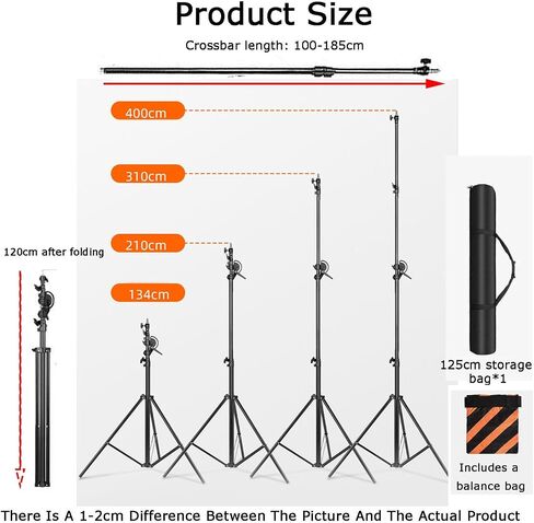 C Stands with Boom Arm, Can Bear 5kg,134-400cm Adjustable Height Light Stand,for Photography Studio Softbox Flash Light in Saudi Arabia