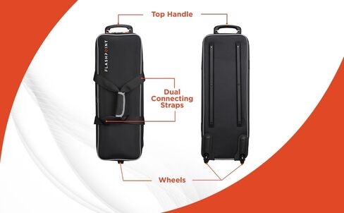 Flashpoint CB-04 30.7 "علبة حمل صعبة ذات عجلات من أجل مجموعات المعدات MACTER SMART و MINI MASTER ، سوداء سوداء ودائم وواسع على مجموعات الضوء ، العلبة الصلبة مع العجلات والمقبض العلوي in Saudi Arabia