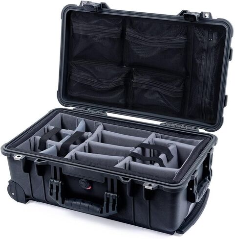 CASE PELICAN COLL CASE Black Pelican 1510 مع فواصل رمادية ومنظم غطاء الشبكات. حمل على الحجم. in Kuwait