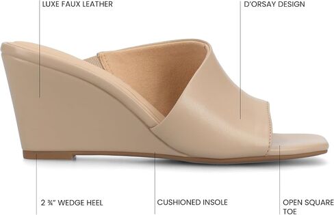 مجلة نسائية سترات القدم Clementine Wedge Heel Sandal d'Orsay Open Open Toe Slip-on in Kuwait