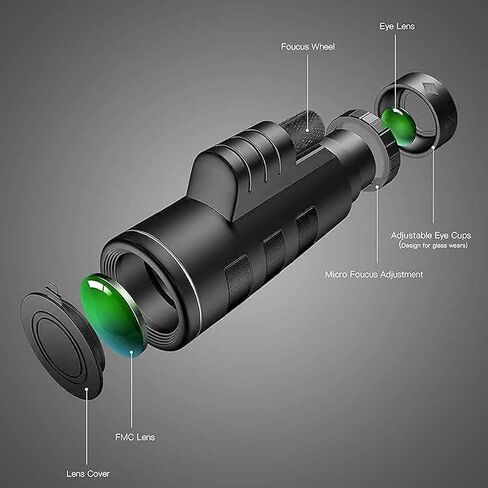 Prism Dual Focus Dual Focus و 40 × 60 مع ترايبود حامل الهواتف الذكية لمشاهدة الطيور والتخييم والسفر in Kuwait