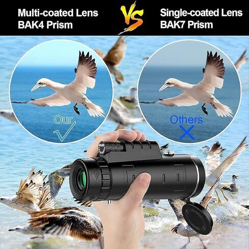 Prism Dual Focus Dual Focus و 40 × 60 مع ترايبود حامل الهواتف الذكية لمشاهدة الطيور والتخييم والسفر in Kuwait
