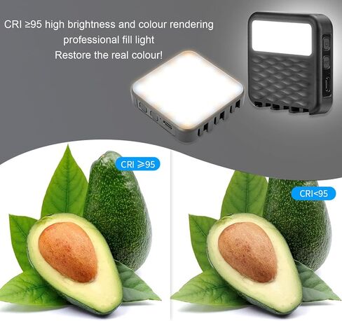 Bi Color Video Light, Double Sided Lighting, 2500-6500K, 95+ CRI, 2-10H Working Time, Cold Shoe Mounts, Phone Holder Compatible, Type C Charging, 2000mAh Battery in Saudi Arabia