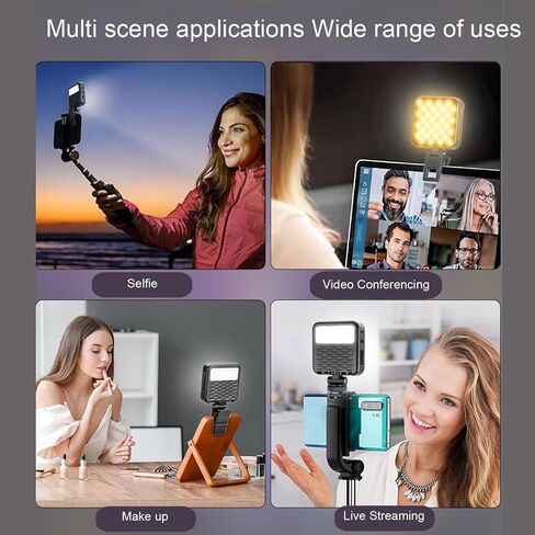 Bi Color Video Light, Double Sided Lighting, 2500-6500K, 95+ CRI, 2-10H Working Time, Cold Shoe Mounts, Phone Holder Compatible, Type C Charging, 2000mAh Battery in Saudi Arabia