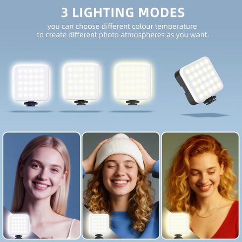Zeadio Portable LED Pocket Light with Clip - Adjustable 3000K-7000K Color Temperature Camera Light, CRI95, Small Video Selfie Light for Tabletop Filming/Selfie/Cell Phone/Photography, Pack of 1 in Saudi Arabia