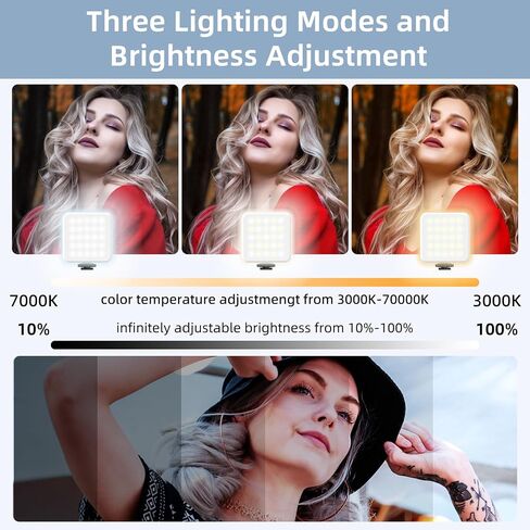 Zeadio Portable LED Pocket Light with Clip - Adjustable 3000K-7000K Color Temperature Camera Light, CRI95, Small Video Selfie Light for Tabletop Filming/Selfie/Cell Phone/Photography, Pack of 1 in Saudi Arabia