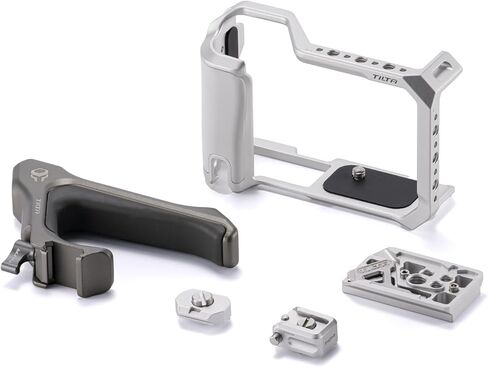 Tilta Camera Cage Base Kit متوافقة مع Canon R50 V - Silver | قفص كامل مع مقبض علوي الناتو المدمج | لوحة أساسية ARCA ، حذاء بارد ، 1/4 "-20 يتصاعد | تصميم خفيف ، تصميم وحدات in Saudi Arabia