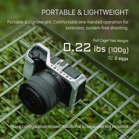 Tilta Camera Cage Base Kit متوافقة مع Canon R50 V - Silver | قفص كامل مع مقبض علوي الناتو المدمج | لوحة أساسية ARCA ، حذاء بارد ، 1/4 "-20 يتصاعد | تصميم خفيف ، تصميم وحدات in Saudi Arabia