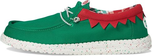 HEYDUDE Men's Wally Holiday Elf Green/Red Loafer Flat in Saudi Arabia
