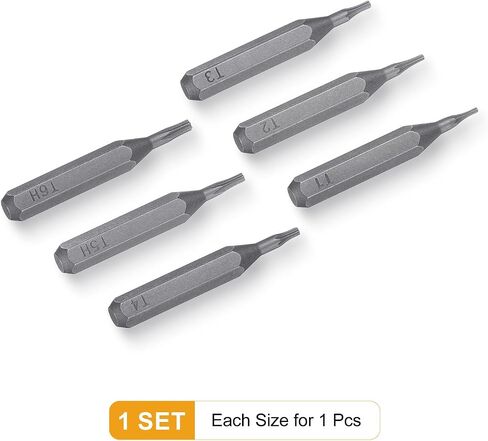 HARFINGTON 6pcs T1-T6H Torx Screwdriver Bit Set 5/32" Hex Shank 28mm Length Magnetic Star 6 Point Head Hex Bits S2 Steel Screw Driver Bit for Electric Manual Screwdrivers Precision Repair in Saudi Arabia