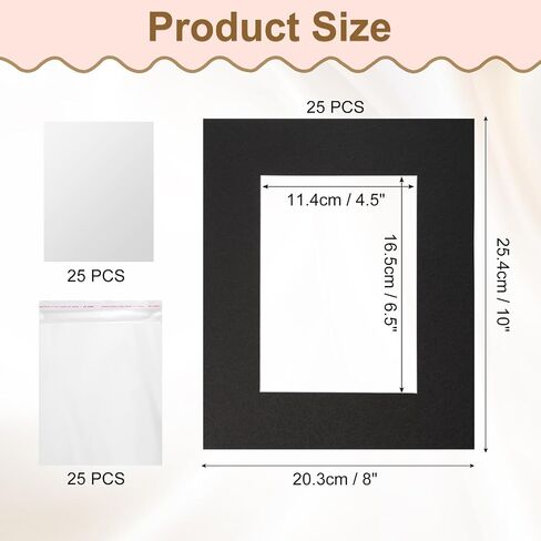 uxcell 25pcs الحصير صور ، 8 × 10 حصيرة مركز لالتقاط 5 × 7 صور حمض أبيض خالي من الإطار المائلات المقطوعة in Saudi Arabia