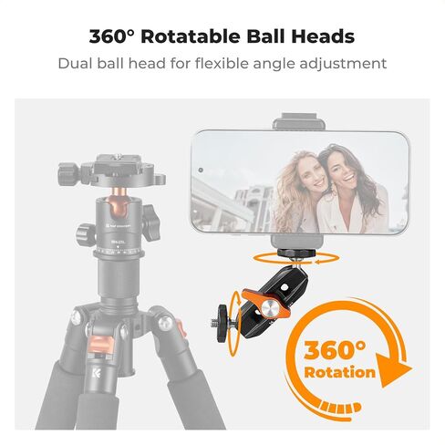 K & F Concept Dual Ball Heads Magic Heads ، ومرض ذراع سحري صغير مع 1/4 "-20 برغي ، 360 درجة ، رأس الكرة الدوارة ، ذراع شاشة كاميرا ألومنيوم للكاميرا والضوء والميكروفون والمراقبة in Saudi Arabia