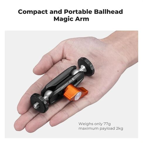 K & F Concept Dual Ball Heads Magic Heads ، ومرض ذراع سحري صغير مع 1/4 "-20 برغي ، 360 درجة ، رأس الكرة الدوارة ، ذراع شاشة كاميرا ألومنيوم للكاميرا والضوء والميكروفون والمراقبة in Saudi Arabia