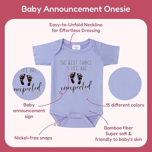 The Best Things in Life Are Unexpected Pregnancy Announcement Bodysuit,Pregnancy Announcement Gift for Grandma in Saudi Arabia
