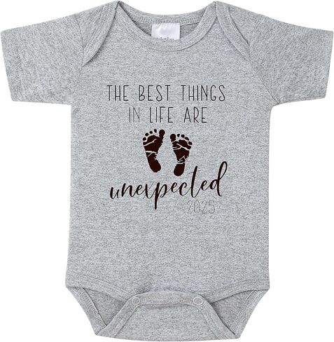 The Best Things in Life Are Unexpected Pregnancy Announcement Bodysuit,Pregnancy Announcement Gift for Grandma in Saudi Arabia