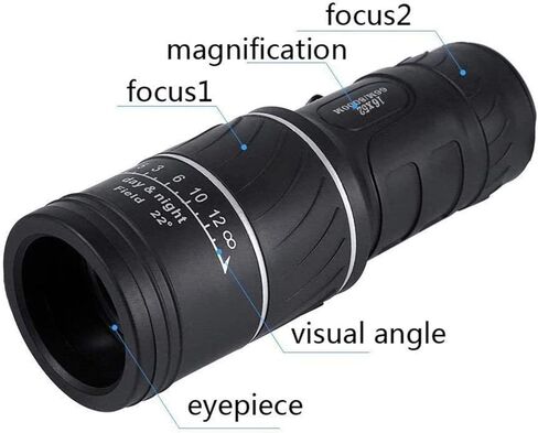 Portable Binoculars High Power 16 X 52 High Over Binoculars Telescope Monocular 66 / 8000M Plastic Binoculars Outdoor Black Outdoor Sports Telescope in Saudi Arabia