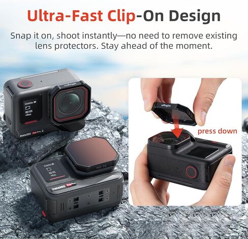 مرشح العدسات المحدد لـ Insta360 Ace Pro 2/Ace Pro ، عدسات إضافية من الزجاج البصري ، المرسل العالي ، مقاومة للماء ، مقاومة للزيت (CPL/ND8/ND16/ND32) in Saudi Arabia