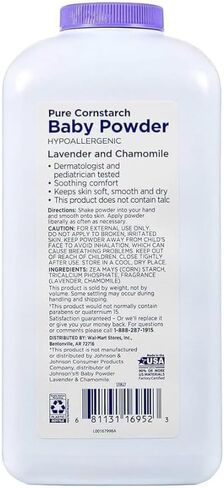 Equate Pure Cornstarch Baby Powder with Lavender and Chamomile-Talc-Free(Pack 2, 22 Oz.) in Kuwait