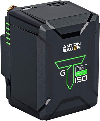 Anton Bauer Titon Micro 90 V-Mount, 98Wh 14.4V Battery, Professional Camera Rig for Batteries, Camera Accessory, Camera Mount, Lithium Battery Pack, Battery Replacement, Quick Release Battery | 94Wh V-Mount battery with 10A current and USB port for cine c in Saudi Arabia