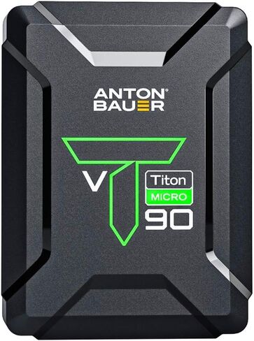 Anton Bauer Titon Micro 90 V-Mount, 98Wh 14.4V Battery, Professional Camera Rig for Batteries, Camera Accessory, Camera Mount, Lithium Battery Pack, Battery Replacement, Quick Release Battery | 94Wh V-Mount battery with 10A current and USB port for cine c in Saudi Arabia