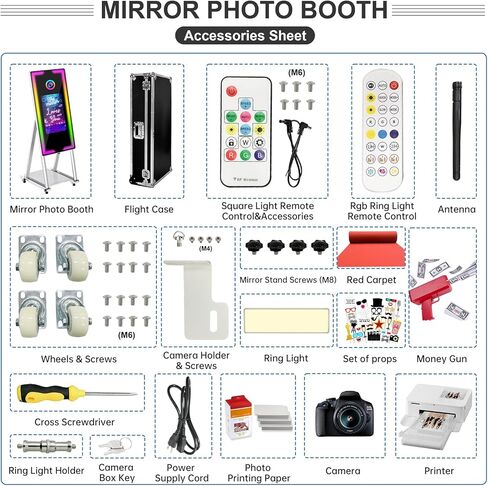 Magic Mirror Photo Booth 45 '' مع الكاميرا والطابعة ، 22 ' in Kuwait