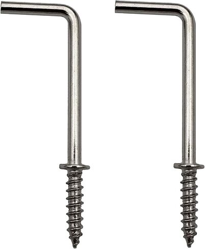 IDEALSV 2 Inch 1 Shape Screw Hooks L Shape Hooks 7 Shape Hooks Black (20 Pack) in Kuwait