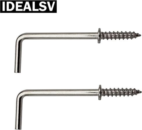 IDEALSV 2 Inch 1 Shape Screw Hooks L Shape Hooks 7 Shape Hooks Black (20 Pack) in Kuwait