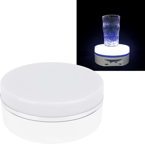 plplaaoo Rotating Display Stand LED Light 360 Degree Electric Rotating Turntable with Adjustable Speed for Photography Product Shows Live Streaming 6.3 Inch Sturdy ABS Material in Saudi Arabia