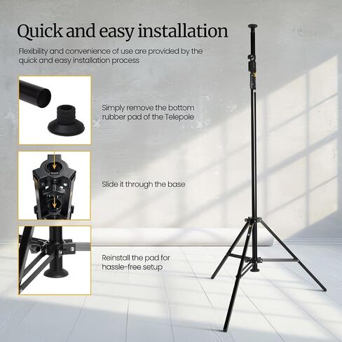 Flashpoint Tripod Base for Telepole or Autopole – Heavy-Duty Iron Stand with Stable Square Legs, Compact & Portable Design, Secure Support for Photography & Lighting Equipment – Black in Saudi Arabia