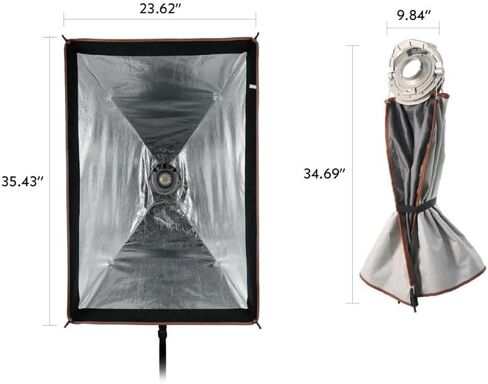 Harlowe Quick Release Softbox Set 1 × 4 قدم / 2x3ft (30x120 / 60x90) مع القوس القابلة للتبديل ومكس. in Kuwait