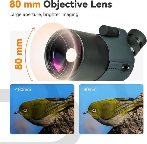 SVBony SV41PRO 28-84x80mm MAK Spotting Scope & SC002 WIFI ، نطاق نصاب مضغوط ، 1.8 كيلوجرام خفيفة الوزن ، نطاقات اكتشافها للتصوير المستهدف ، ومشاهدة الطيور ، كل من الأرض الأرضية والفلكية in Saudi Arabia