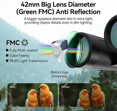 تمت ترقية SVBony SV202 10x42 Ed Binocular & SC002 WiFi ، مع عدسات موضوعية للغاية للتشتت من أجل مراقبة الطيور ، ونظام Bak4 و FMC البصري ، 8 °+زاوية عرض واسعة ، in Saudi Arabia