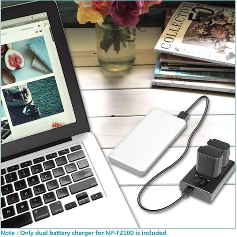 Neewer Dual USB Charger لبطارية Sony NP-FZ100 ، متوافقة مع Sony ZV-E1 ، FX3 ، FX30 ، A1 ، A9 II ، A7R V ، A7S III ، A7 IV ، A6600 ، A7C Cameras ، 2280mAh NP-FZ100 PLACK 2 PACK in Saudi Arabia