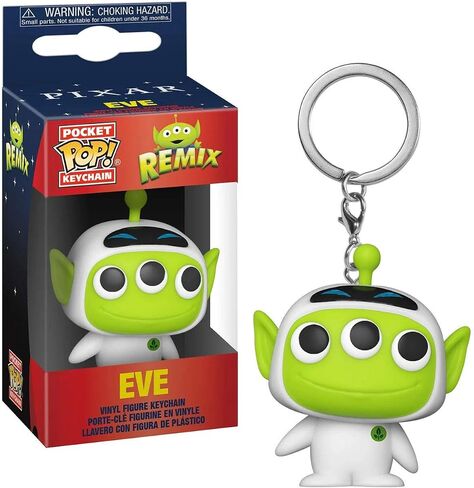 فانكو بوب! سلسلة مفاتيح: Pixar Alien Remix - Eve، متعددة الألوان، 2 بوصة in Kuwait
