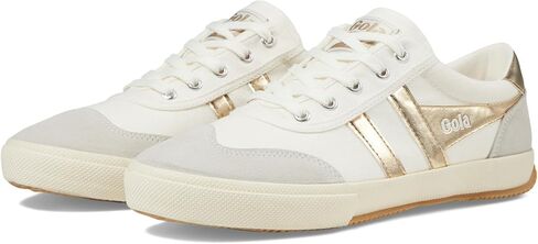 حذاء رياضة تنس الريشة للسيدات Gola ، Off-Off-White/Gold ، 6.5 in Kuwait