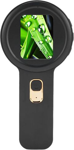 fosa Portable Digital Microscope, 200X Magnification Handheld Magnifier, Digital Magnifying Glass with 2 Inch Screen 16 LED Lights, for Jewelry Appraisal Nature Observation (Black) in Kuwait