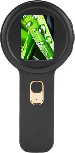 fosa Portable Digital Microscope, 200X Magnification Handheld Magnifier, Digital Magnifying Glass with 2 Inch Screen 16 LED Lights, for Jewelry Appraisal Nature Observation (Black) in Kuwait